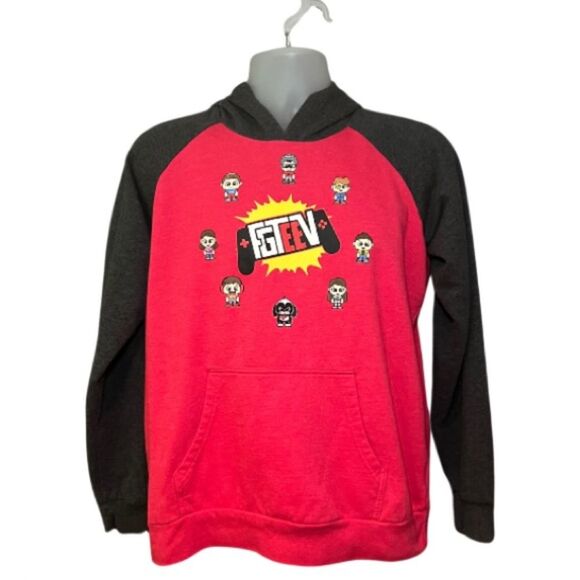 Mad Engine FGTEEV Mens Large Red Black Gaming Graphic Long Sleeve Hoodie Youtube - Picture 1 of 3